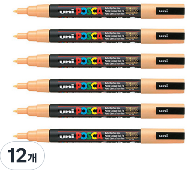 POSCA 彩色麥克筆 PC-3M L ORANGE, 12個, 1色