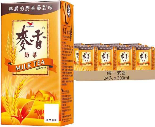 統一 麥香 奶茶, 300ml, 24入