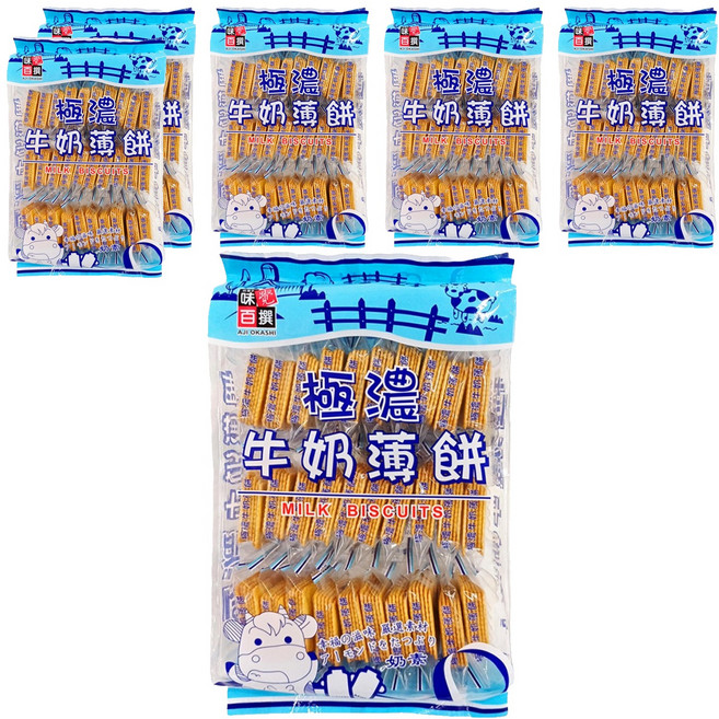 AJI OKASHI 味覺百撰 極濃牛奶薄餅, 300g, 6包