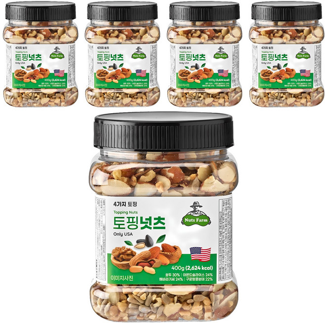 넛츠팜 토핑넛츠 믹스넛, 400g, 5개
