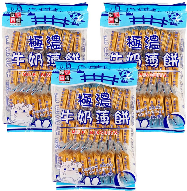 AJI OKASHI 味覺百撰 極濃牛奶薄餅, 300g, 3包