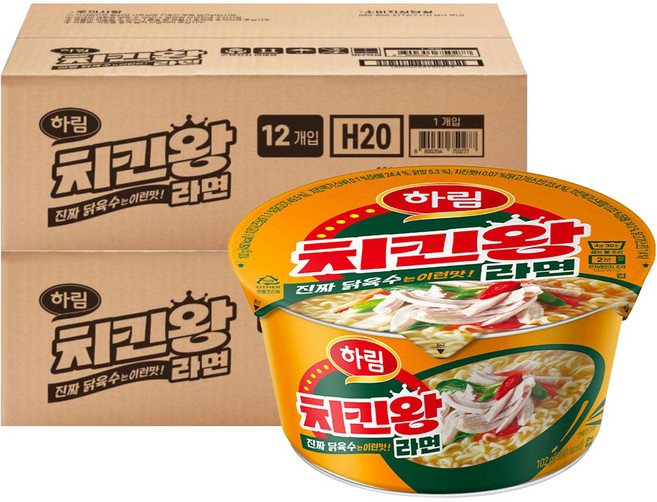 하림 치킨왕라면 컵 102g, 24개