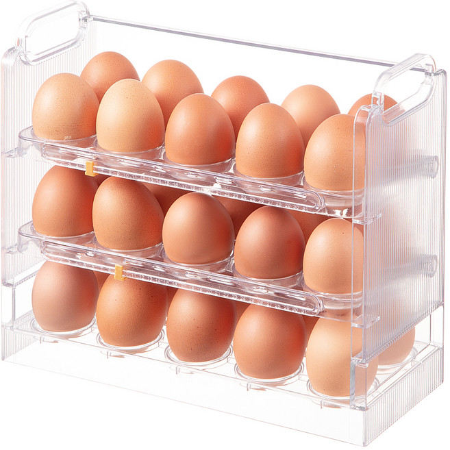 코멧 키친 3단 계란 트레이 보관함 30구, 투명색