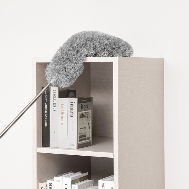 깔끔대장 꾸부롱 브러쉬 세트, 화이트(스틱) + 그레이(브러쉬), 1세트