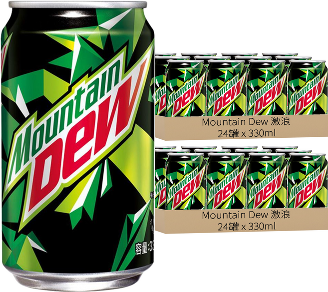 Mountain Dew 激浪 汽水, 330ml, 48罐
