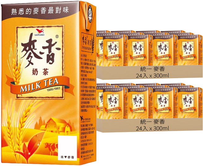 統一 麥香 奶茶, 300ml, 48入