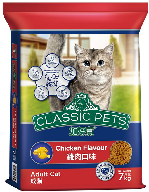 CLASSIC PETS 加好寶 成貓用 乾糧, 雞肉口味, 7kg, 1袋