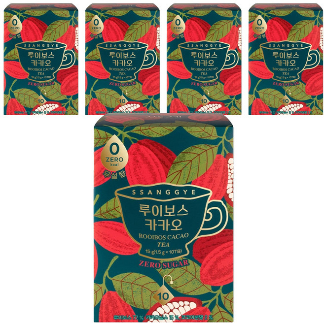 쌍계명차 루이보스 카카오 침출차, 10개입, 5개, 1.5g