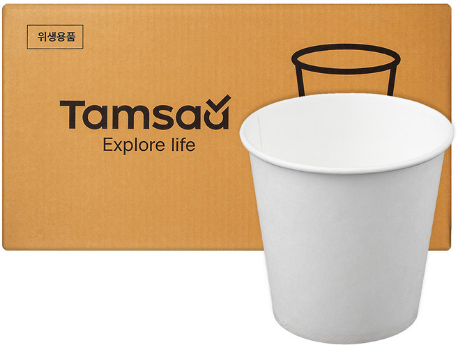 탐사 무인쇄 종이컵 180ml, 2000개입, 1개