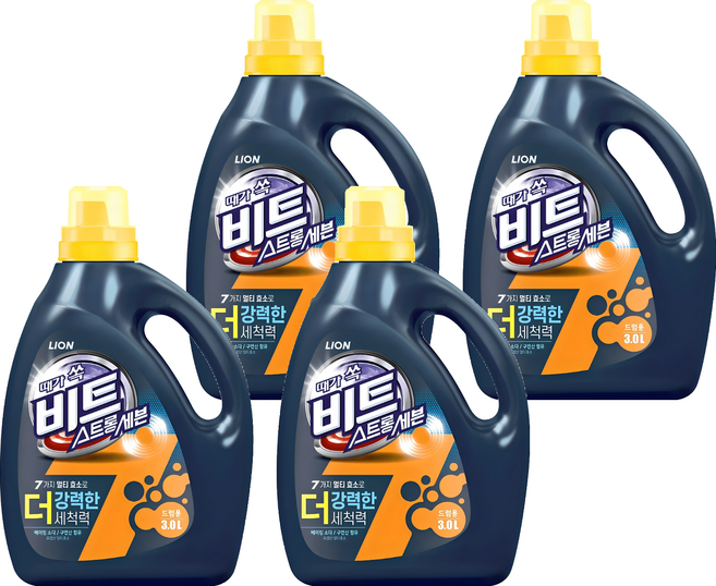 비트 스트롱 세븐 드럼용 액상세제 본품, 3L, 1개입, 4개