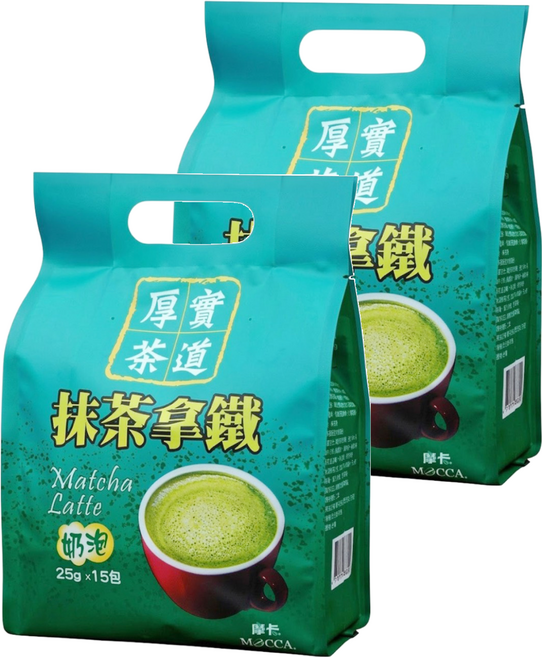 MOCCA 摩卡 厚實茶道 抹茶拿鐵, 25g, 15包, 2袋