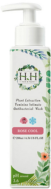 HH 草本新淨界 私密植萃抗菌潔淨露 沁涼玫瑰 pH3.6 弱酸性配方, 200ml, 1瓶
