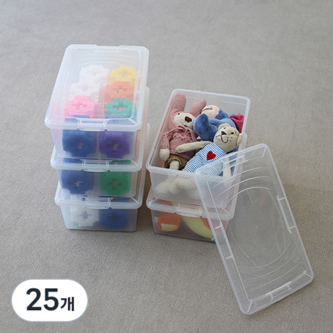 아이리스 국내 제조 다용도 심플 리빙박스 OCA, 투명, S, 25개