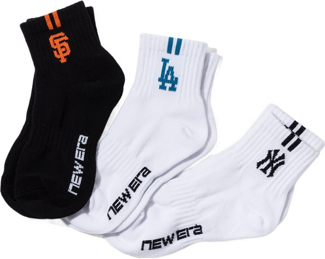 뉴에라 아동용 MLB 숏 삭스 04 3팩