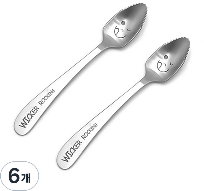 윙커 스텐 키위자몽 스푼, 혼합색상, 단품, 6개