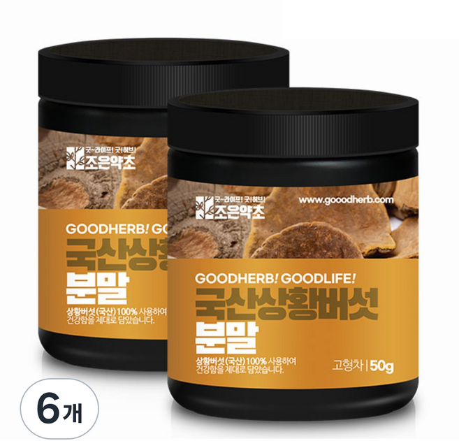 조은약초 국산 상황버섯 분말, 50g, 6개