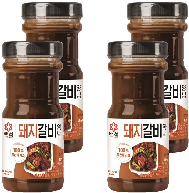 백설 돼지갈비 양념, 840g, 4개