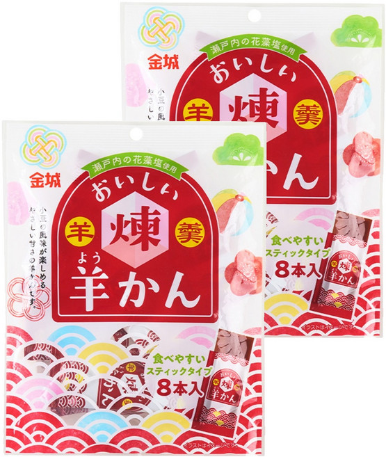 긴죠 오이시이 네리요깡 맛있는 팥 양갱, 123g, 2개