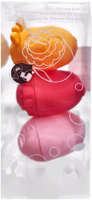 MARCUS&MARCUS 動物樂園矽膠噴水洗澡玩具 1個, 黃粉紅, 1組
