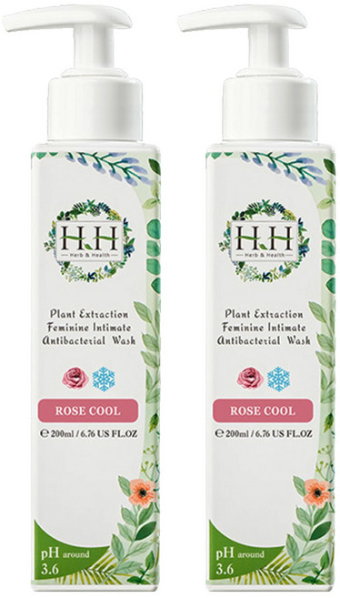 HH 草本新淨界 私密植萃抗菌潔淨露 沁涼玫瑰, 200ml, 2瓶
