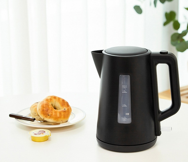홈플래닛 원터치 무선 전기 주전자 전기포트 1.7L, KE01303-GS(블랙)