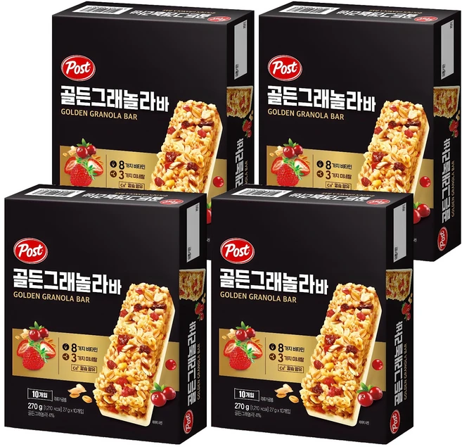 포스트 골든 그래놀라 바, 270g, 4개 - 쿠팡
