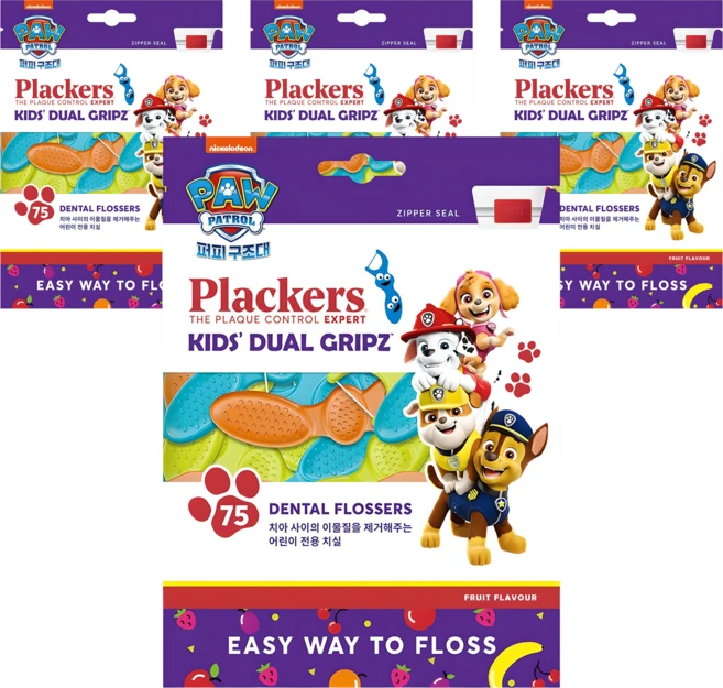 플랙커스 키즈 치실, 6.6cm, 75개입, 4개 - 쿠팡
