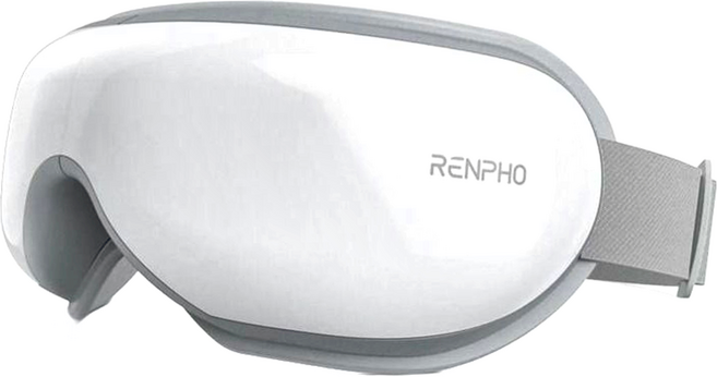 RENPHO 氣壓式熱感眼部按摩器 溫熱暖敷功能 5種按摩模式 藍芽音樂 可折疊, RF-EM001, 白色