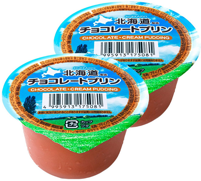 홋카이도 초코 푸딩, 2개, 110g