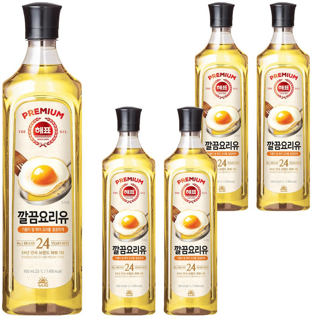 해표 깔끔 요리유, 5개, 900ml
