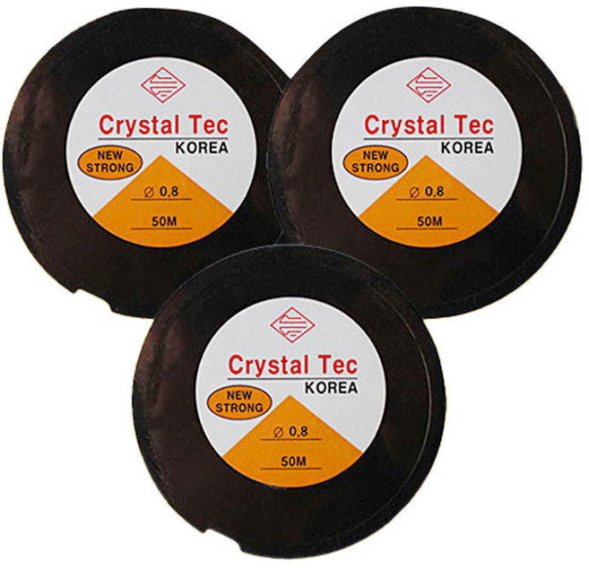 Crystal Tec 彈力線 50m x 0.8mm, 透明色, 3個