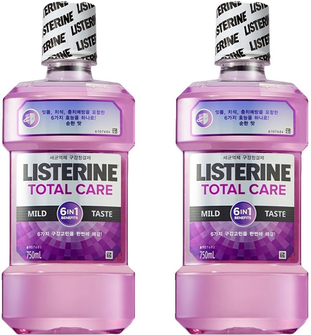 리스테린 토탈케어 마일드 구강청결제, 750ml, 2개