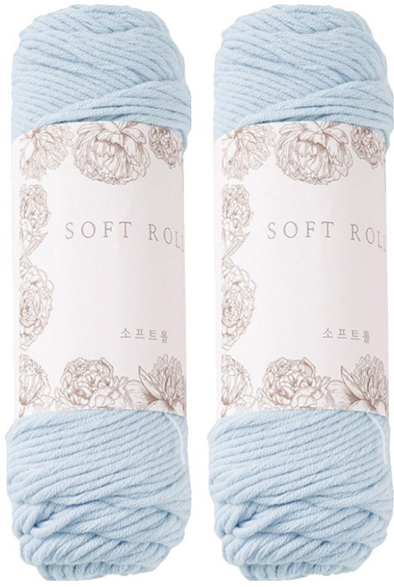 소프트롤 뜨개실 100g, 24 연데님, 2개
