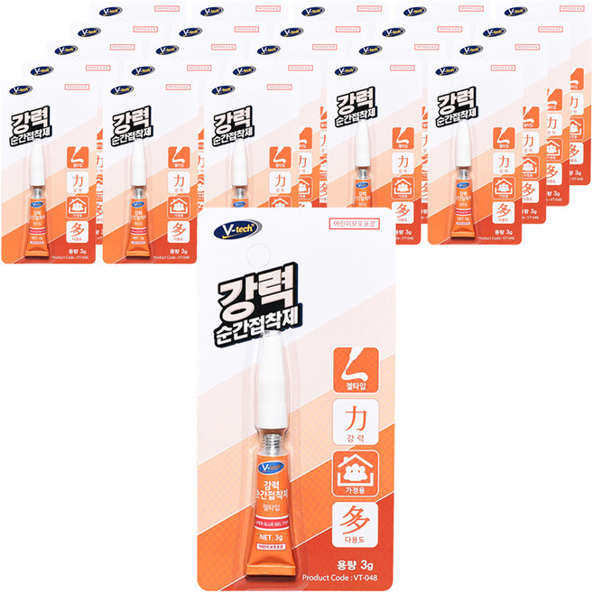 Vtech 강력 순간 접착제 젤타입 3g, 24개