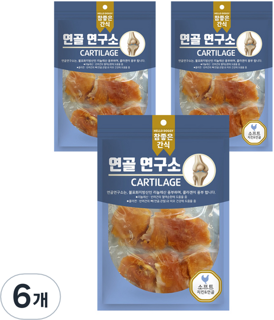 참좋은간식 반려견 소프트타입 연골 건조간식, 치킨, 140g, 6개