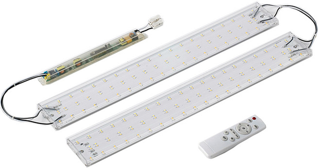 룸인 FPL 55W 형광등 2등 대체용 스마트 리모컨 밝기조절 + 색상변환 LED DIY 모듈 50W 세트, 1세트