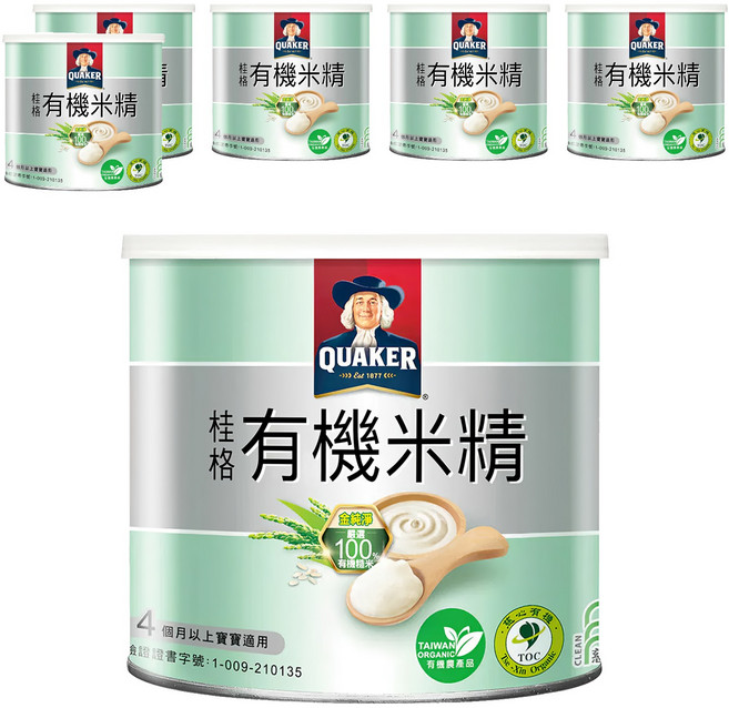 QUAKER 桂格 有機米精 4個月以上適用, 300g, 6罐
