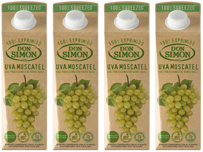 돈시몬 생과일 착즙 모스카텔 백포도주스, 1L, 4개