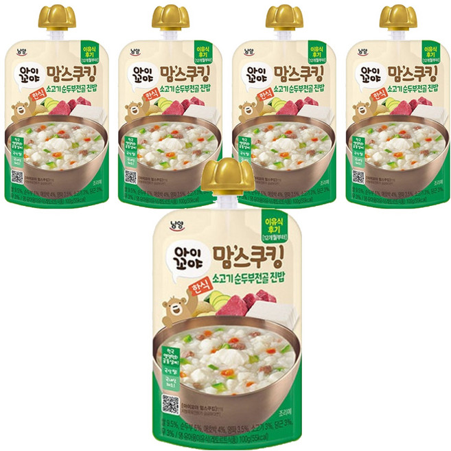 Mom'S Cooking 副食品, 牛肉嫩豆腐鍋香飯, 100g, 5個