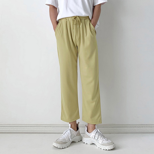 제이에이치스타일 테이퍼드 와이드 9부 밴딩 팬츠 JKCROK425