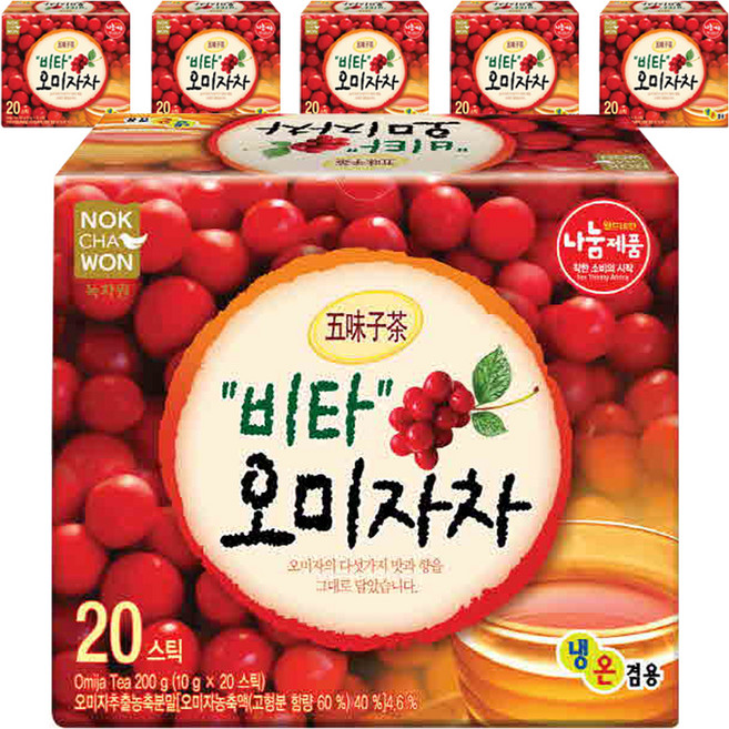 녹차원 비타오미자차, 10g, 20개입, 6개