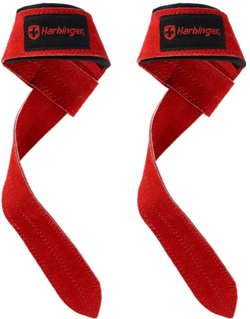 하빈져 패디드 레더 리프팅 헬스 스트랩 2p, 레드, 1개