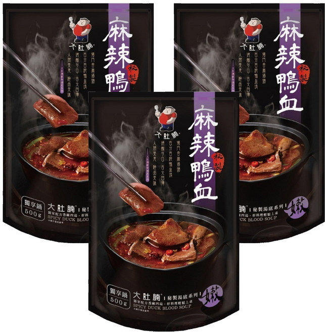 大肚腩 麻辣鴨血, 500g, 3包