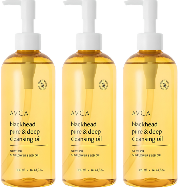 아브카 블랙헤드 퓨어 앤 딥 클렌징 오일, 300ml, 3개