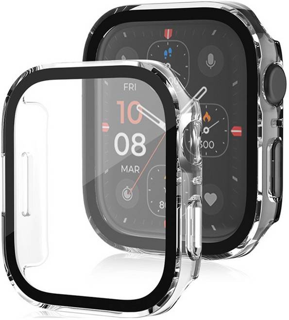 랩씨 스마트 워치 풀커버 슬림 하드 강화유리 케이스 49mm, 투명