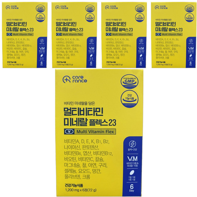 케어란스 멀티비타민 미네랄 플렉스 23 7.2g, 5개, 6정