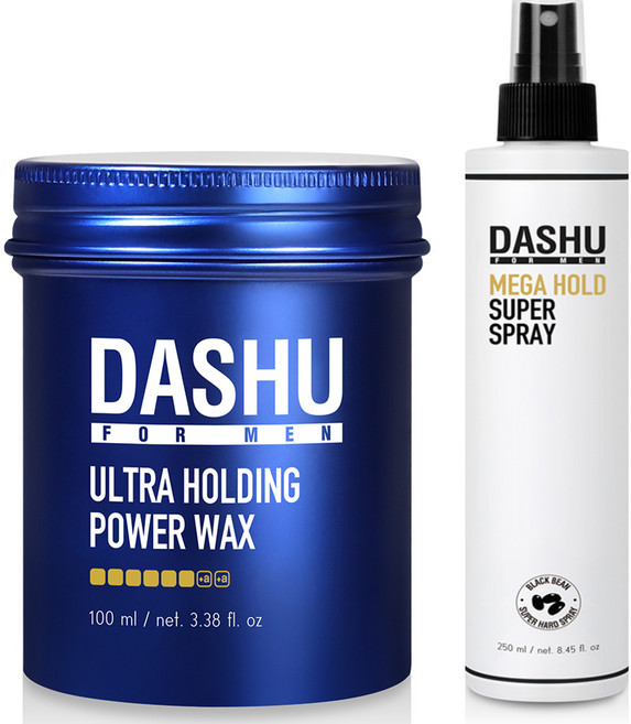 DASHU 男士超強定型持久造型髮蠟 100ml+Mega Hold定型頭髮噴霧 250ml, 1組