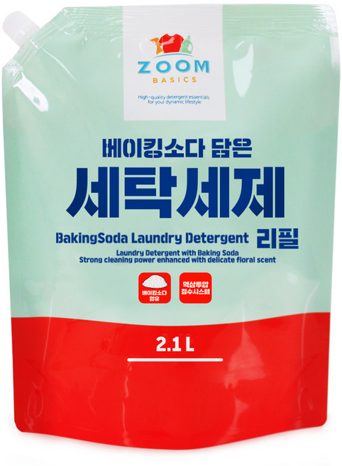줌 베이직 베이킹소다 담은 액체 세탁세제, 2.1L, 1개