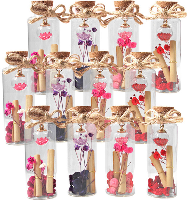 투영디자인 향기나는 플라워 유리병편지, 랜덤 발송, 12개