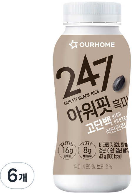 247아워핏 흑미, 43g, 6개